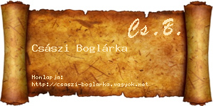 Császi Boglárka névjegykártya